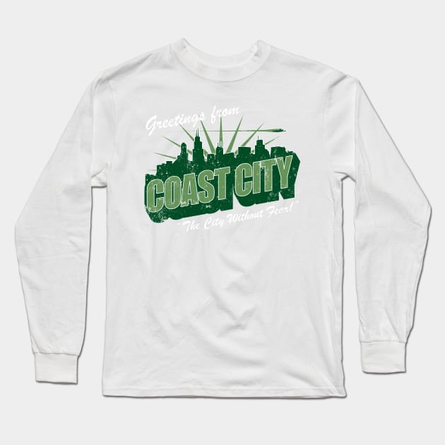 Greetings From Coast City Long Sleeve T-Shirt by BlazeComics